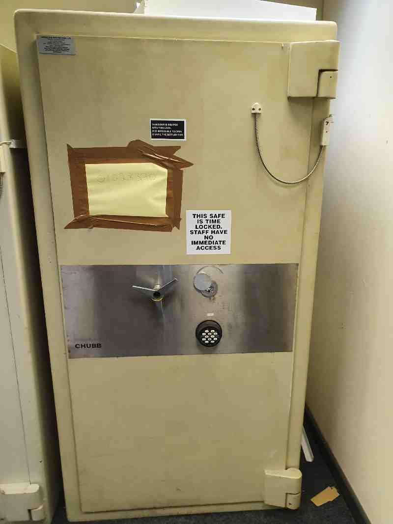 Commercial safe supplied delivered installed at Teesside company 110