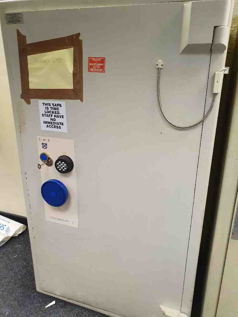 Commercial safe supplied delivered installed at Teesside company 111
