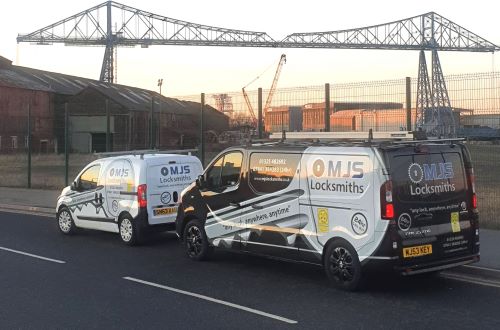Our Locksmith Services Vans On Location in Teeside